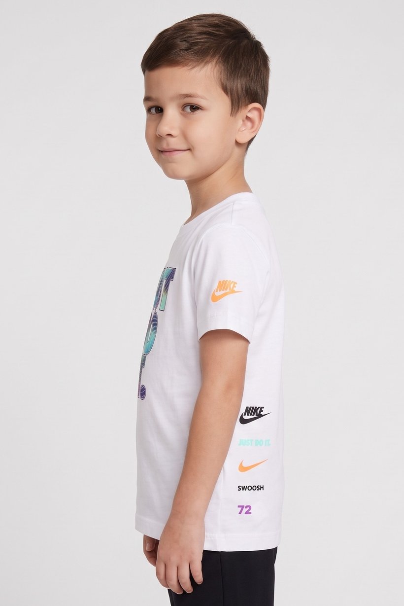 Toddlers Boy Short Sleeve Graphic Print T-Shirt, White
