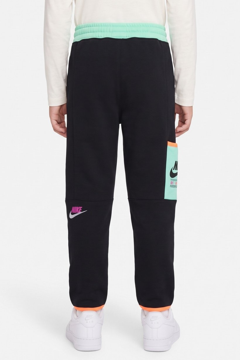 Kids Boy Sportswear Fit Brand Logo Outdoor Sweatpants, Black