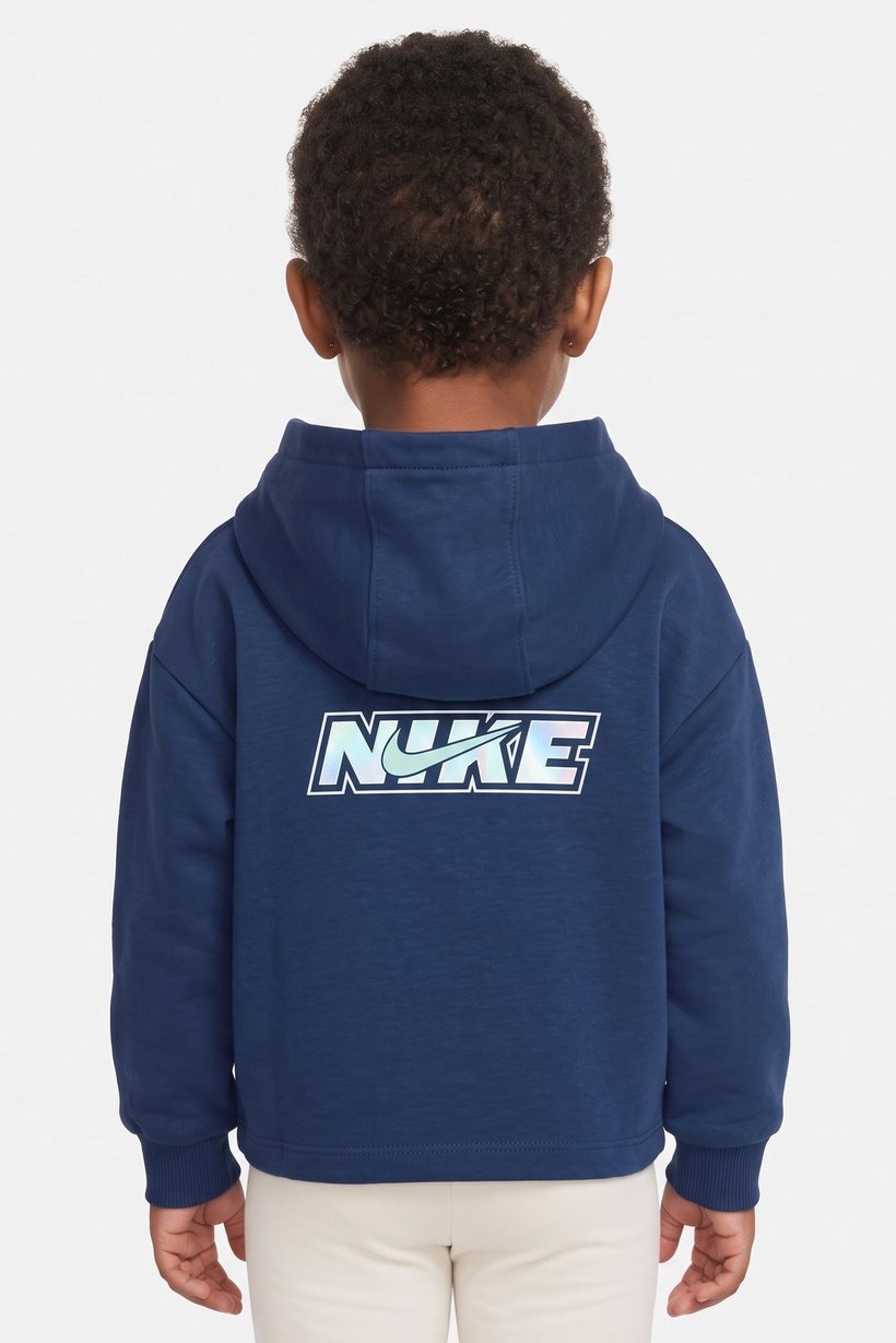 Toddler Girls Brand Logo Full Sleeve  Hoodie, Teal Blue