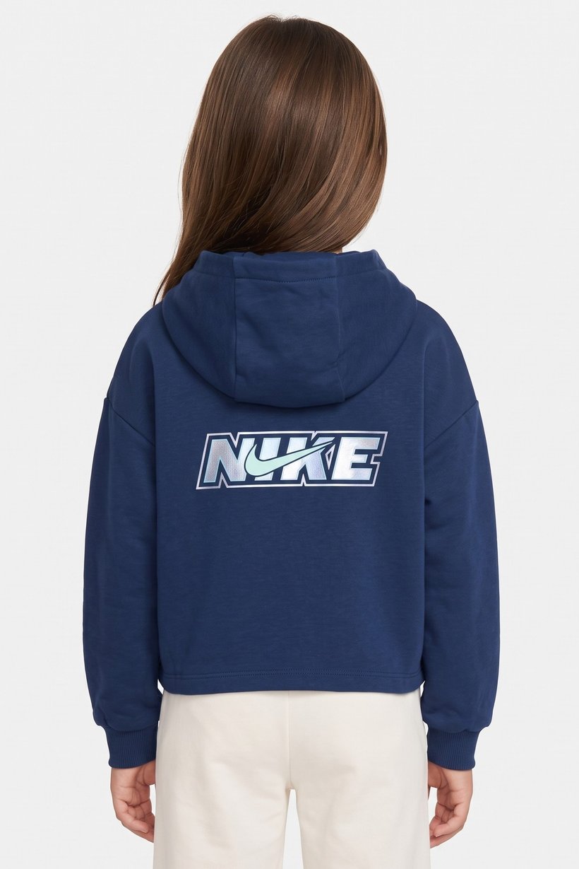 Toddlers Girl Long Sleeve Brand Logo Hoodie, Blue