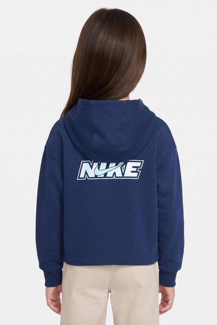 Kids Girl Sportswear Fit Long Sleeve Hoodie, Valerian Blue
