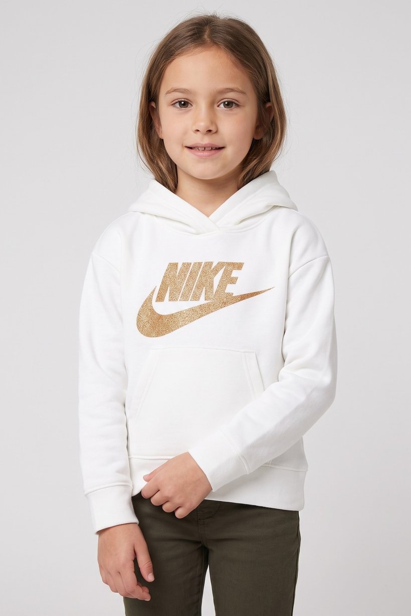 Toddlers Girl Long Sleeve Outdoor Hoodie, White