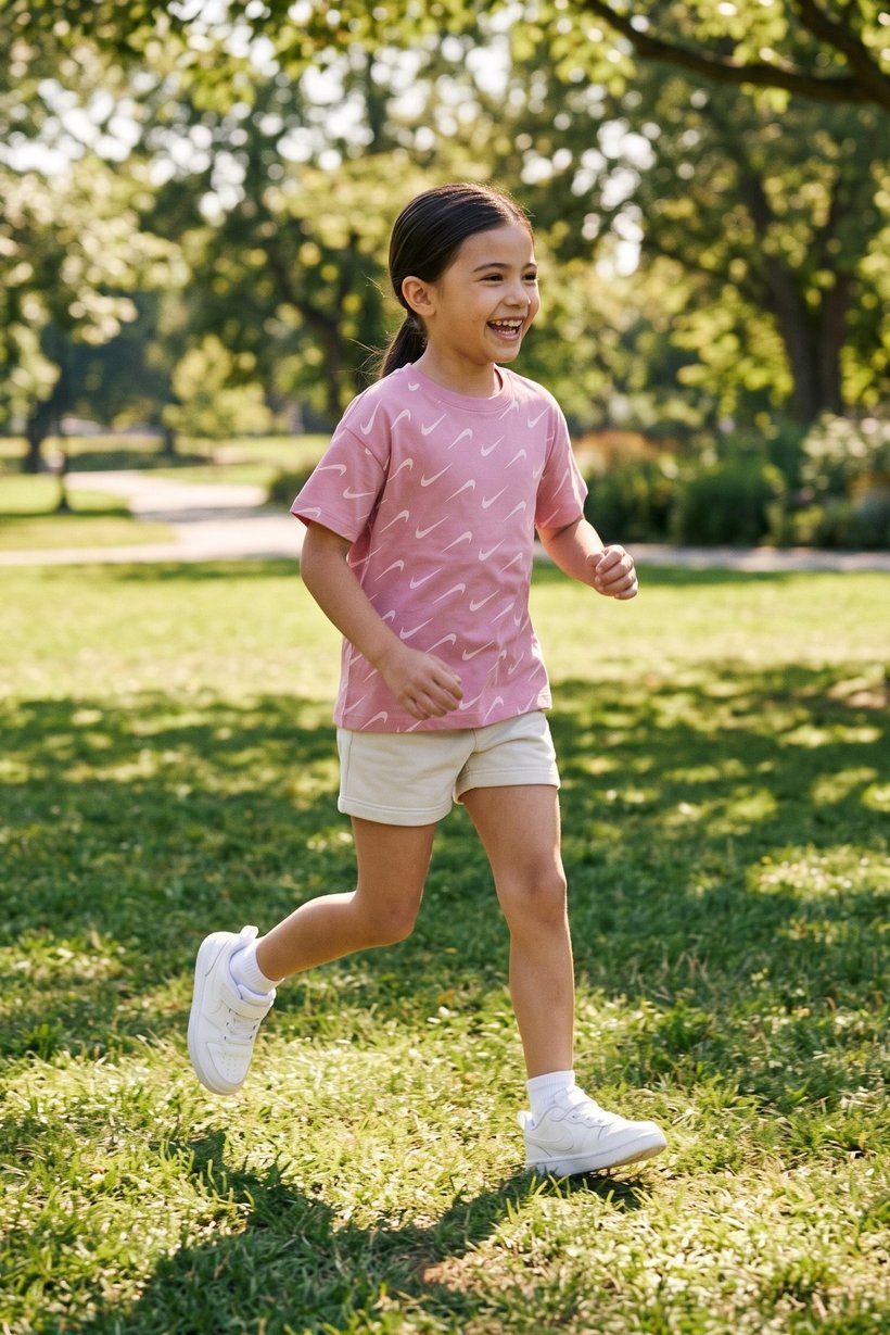 Toddlers Girl Crew Neck Short Sleeve Allover Print Top, Multicolor
