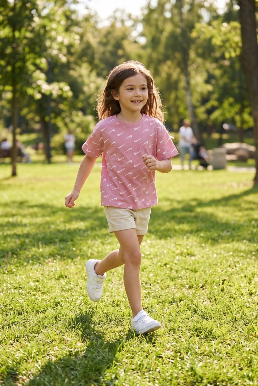 Kids Girl  Short Sleeve Outdoor Top, Multicoclor