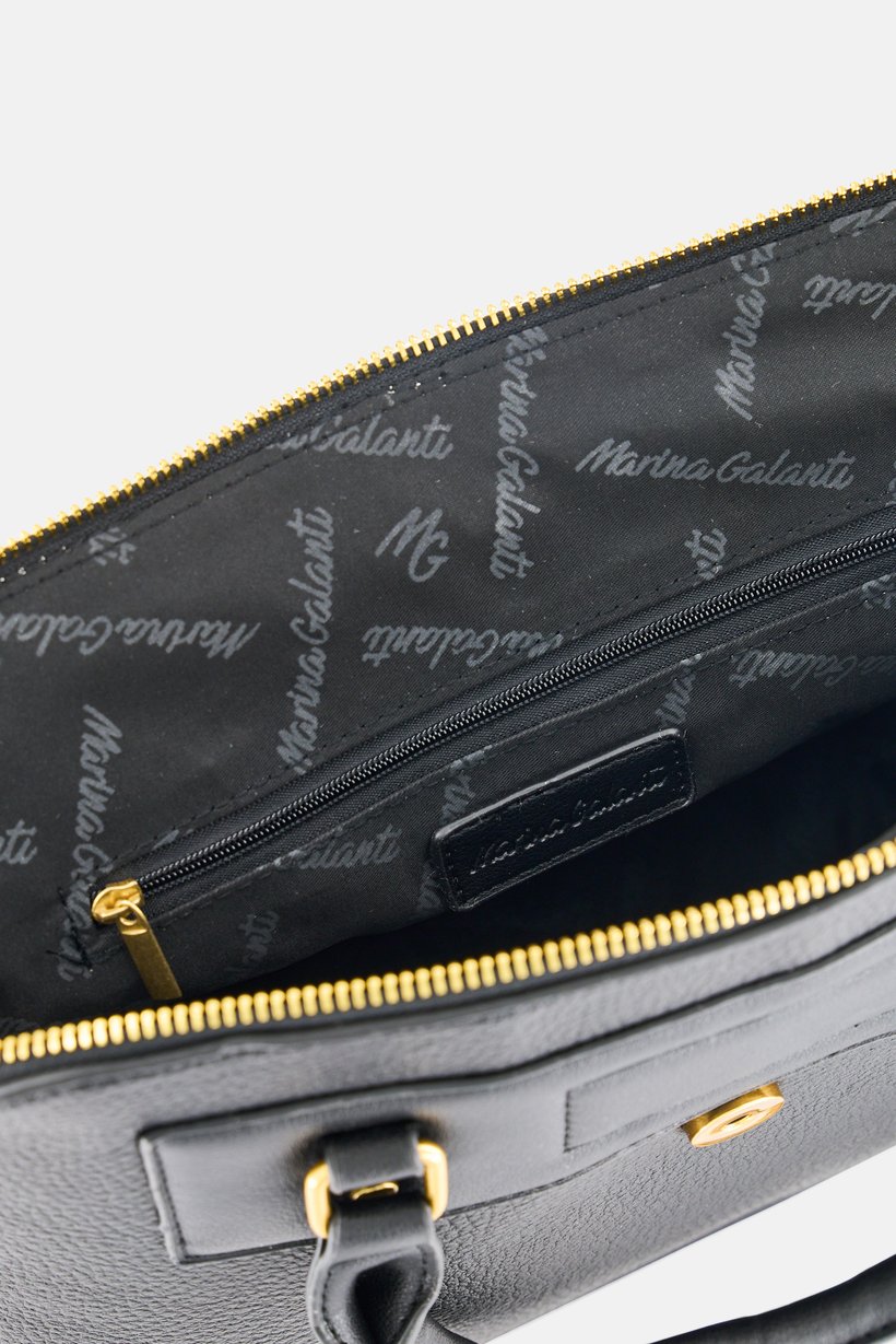 Women Brand Logo Handbag, Black