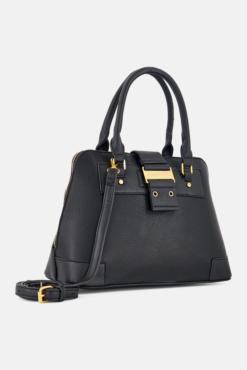 Women Brand Logo Handbag, Black