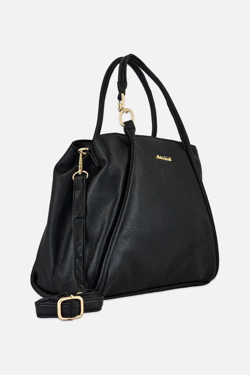 Women Brand Logo Shoulder  Bag, Black