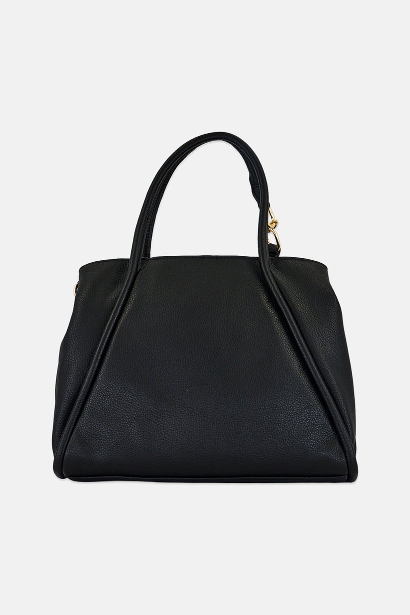 Women Brand Logo Shoulder  Bag, Black