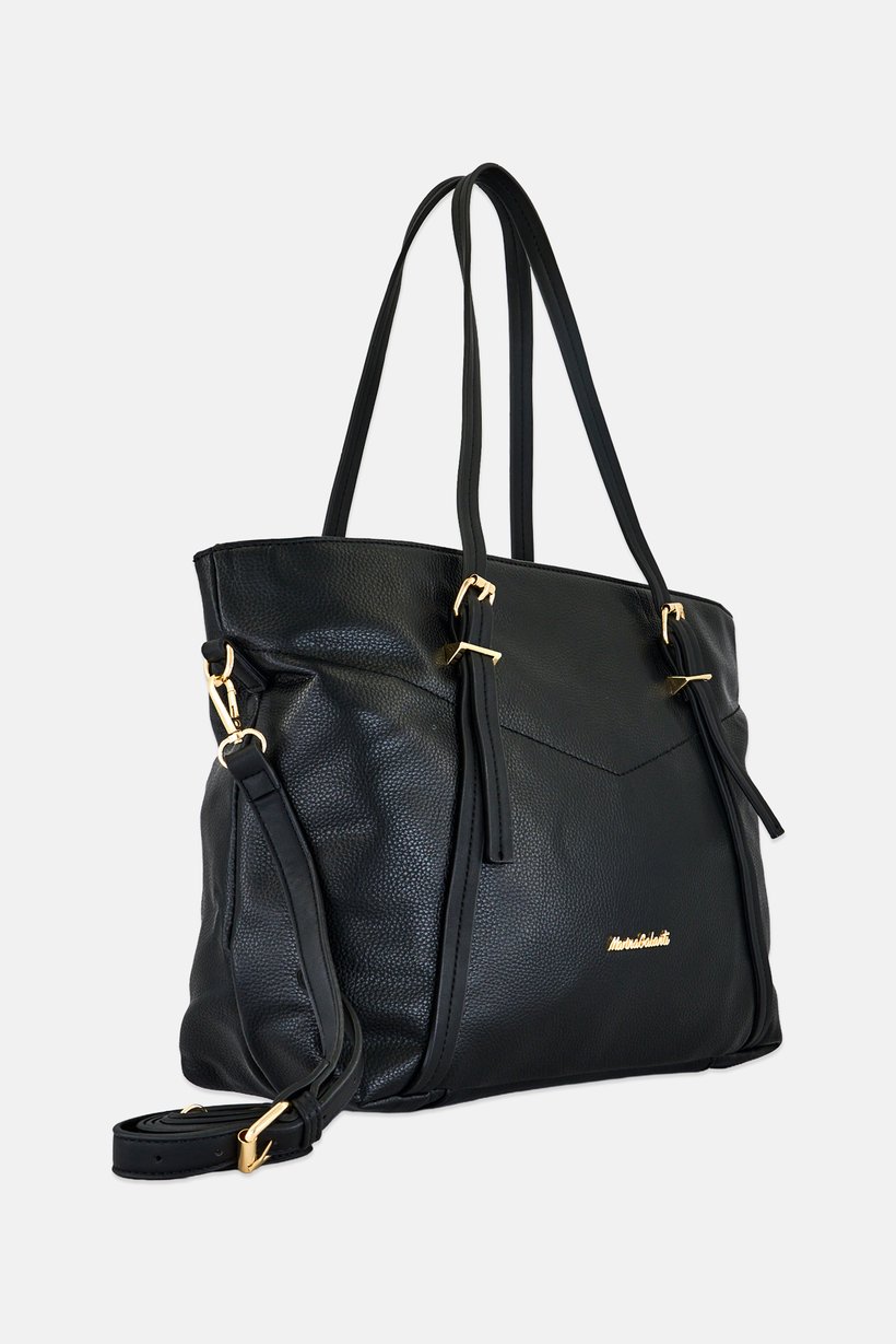 Women Brand Logo Tote Bag, Black