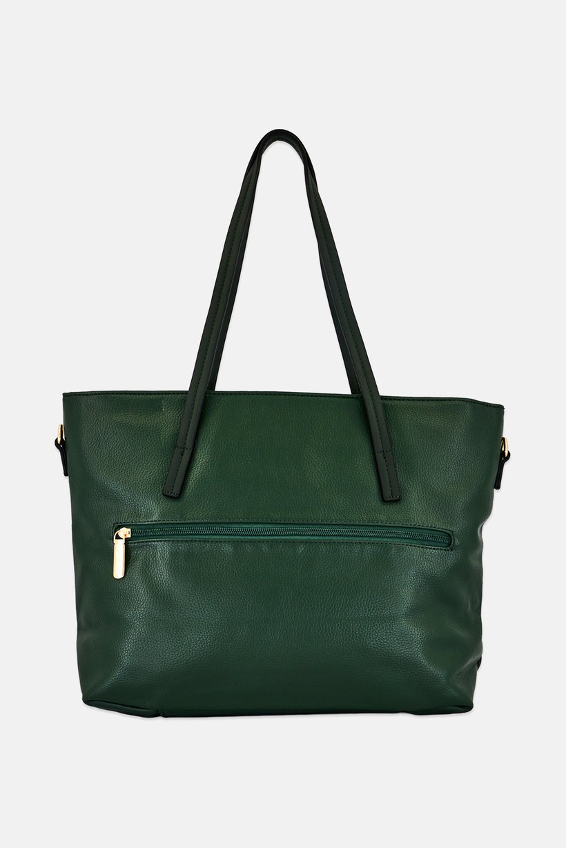 Women Brand Logo Tote Bag, Green
