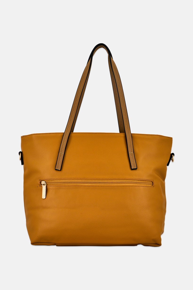 Women Brand Logo Tote Bag, Tan