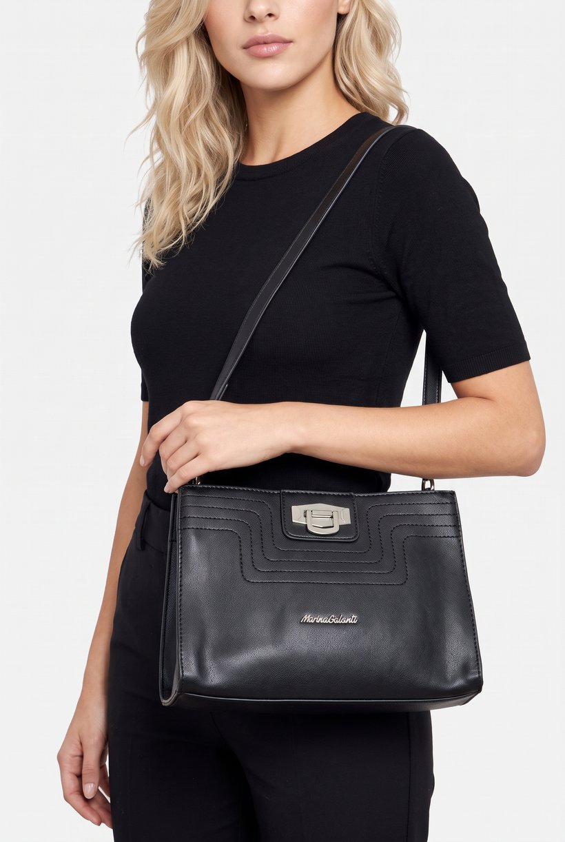 Women Brand Logo Cross Body Bag, Black