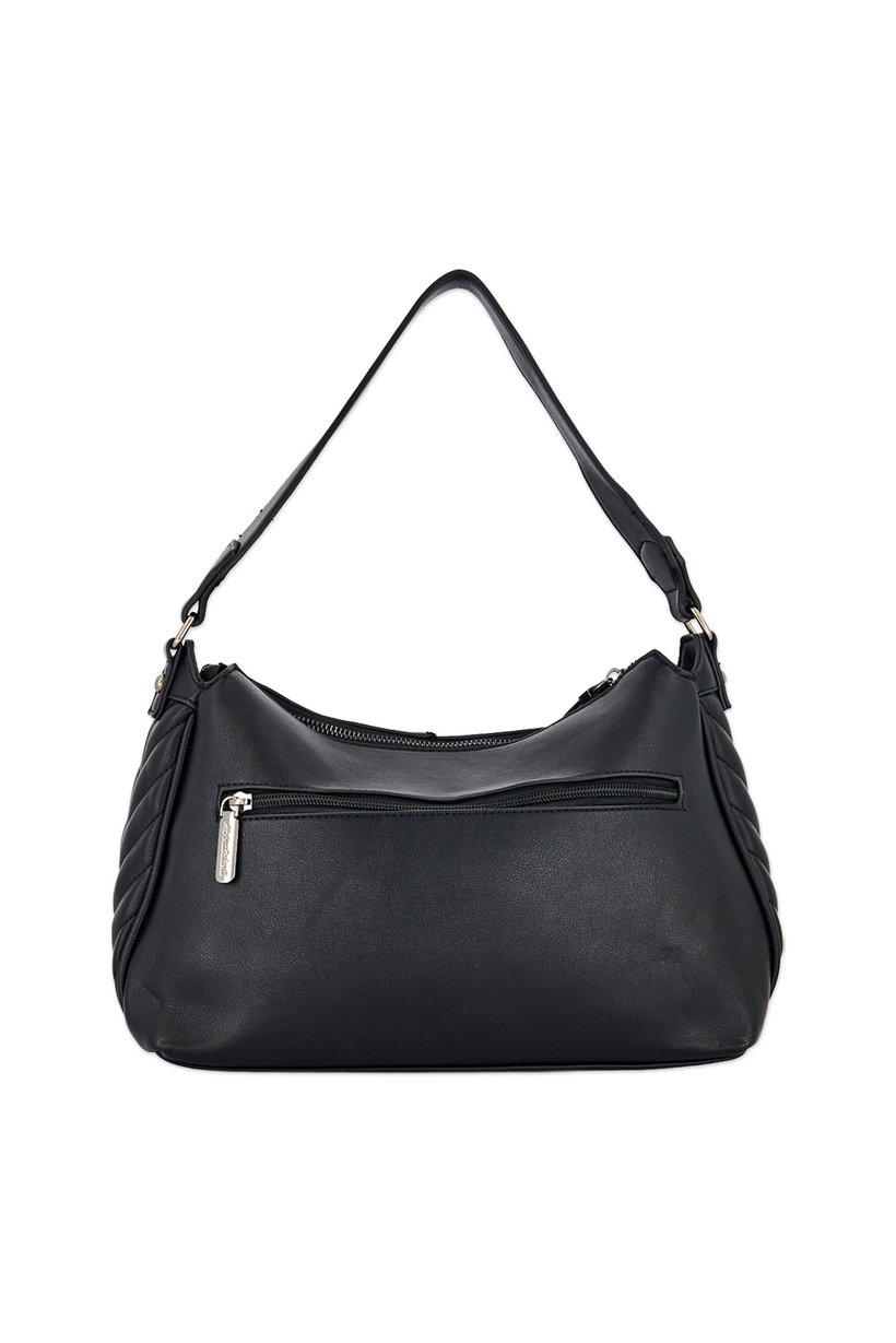 Women Brand Logo Shoulder Bag, Black