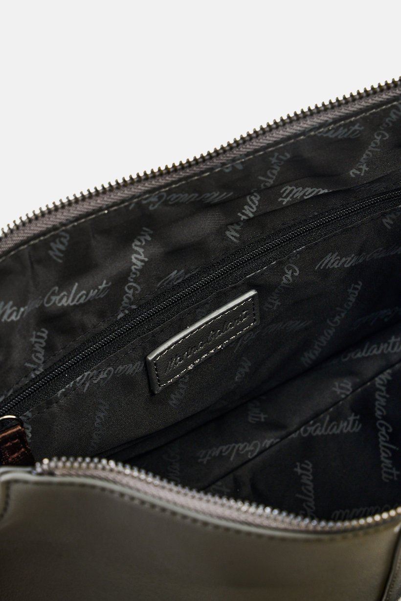 Women Brand Logo Shoulder Bag, Grey