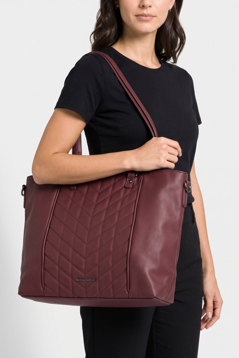 Women Brand Logo Tote Bag, Maroon