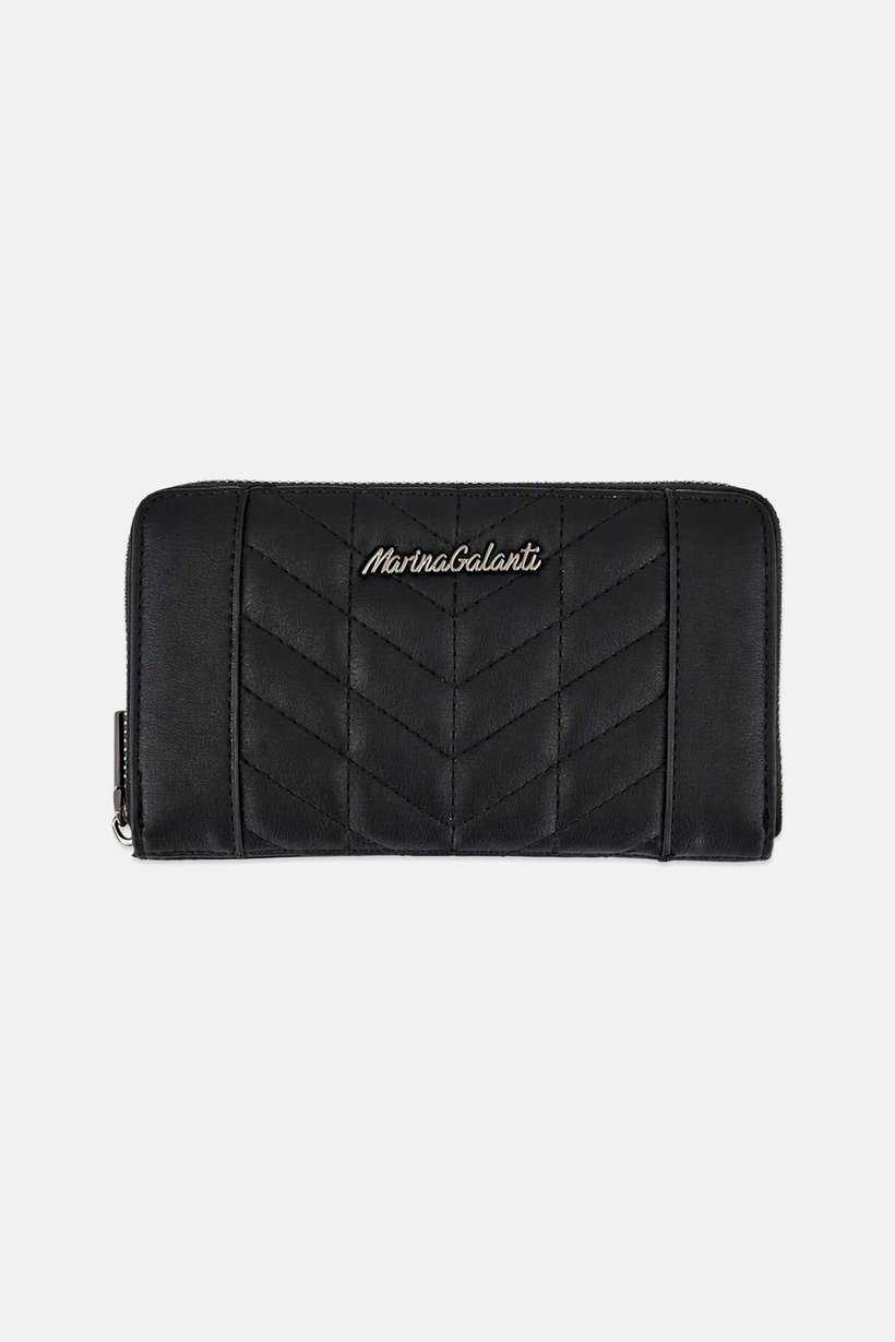 Women Brand Logo Wallet, Black