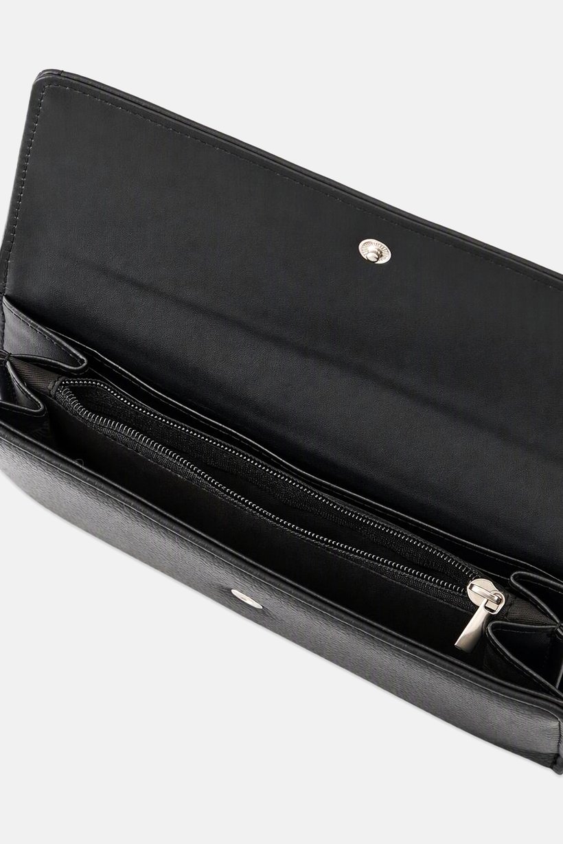 Women Brand Logo Wallet, Black