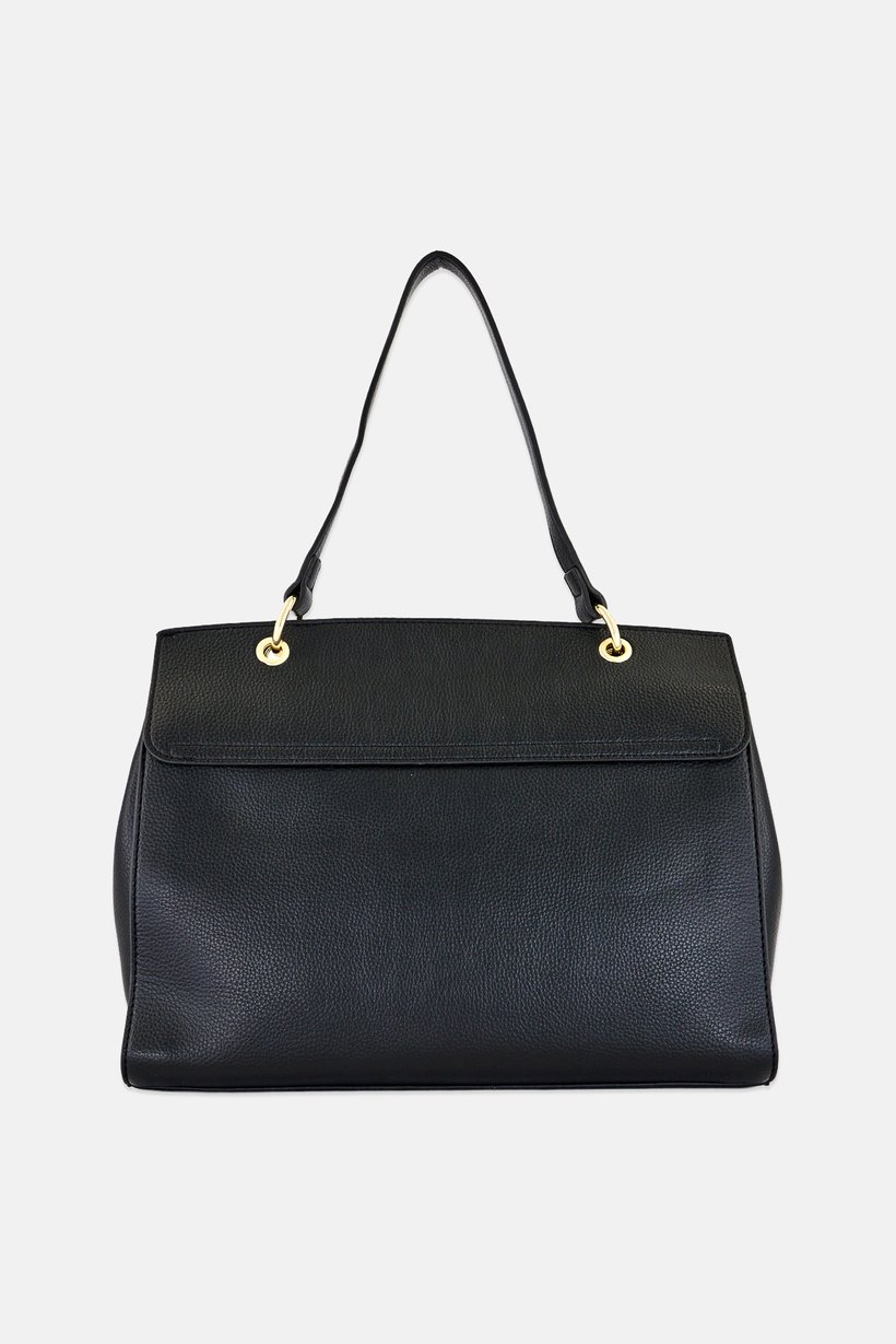 Women Brand Logo Handbag, Black
