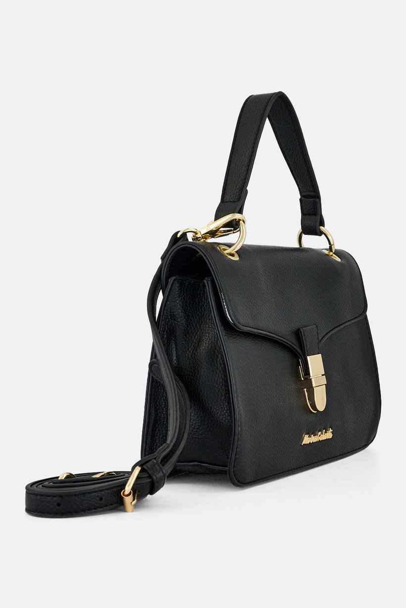 Women Brand Logo Handbag, Black