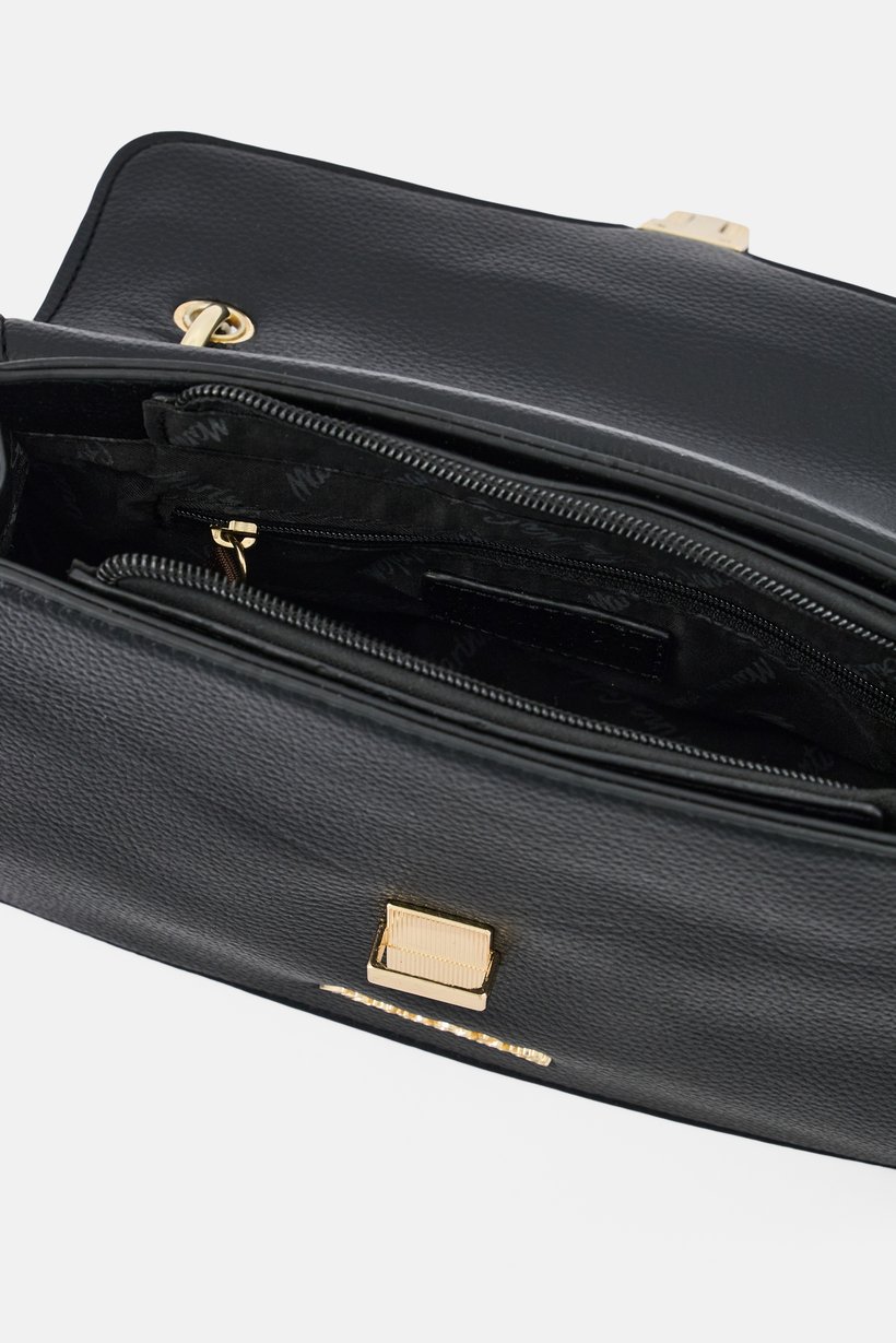 Women Brand Logo Handbag, Black