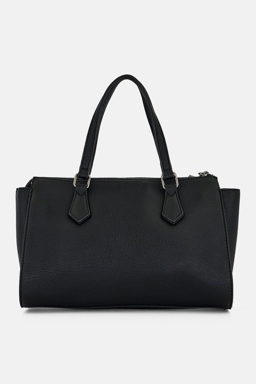 Women Brand Logo Handbag, Black