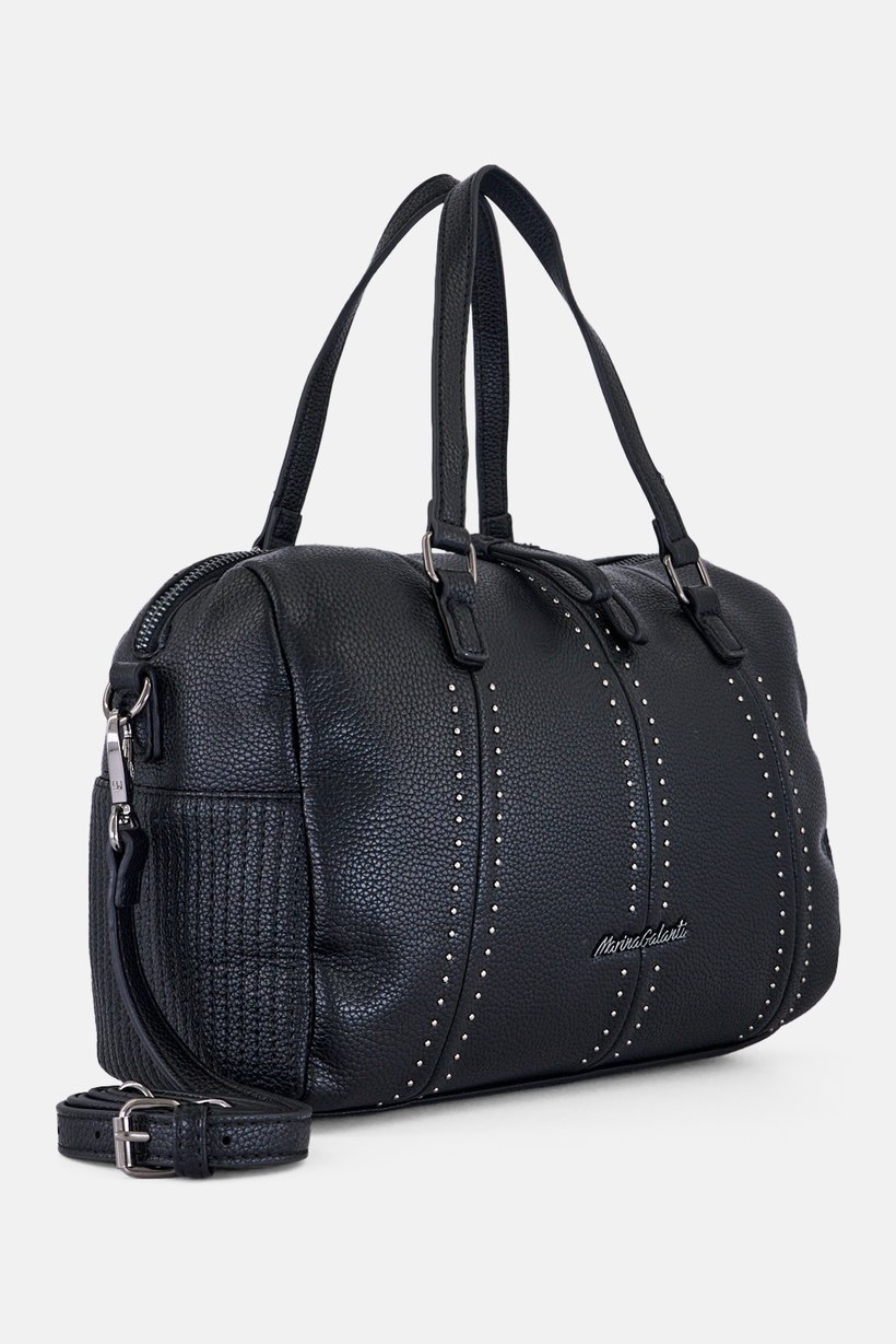 Women Brand Logo Handbag, Black