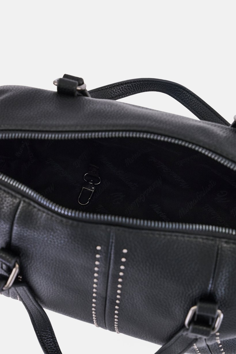 Women Brand Logo Handbag, Black