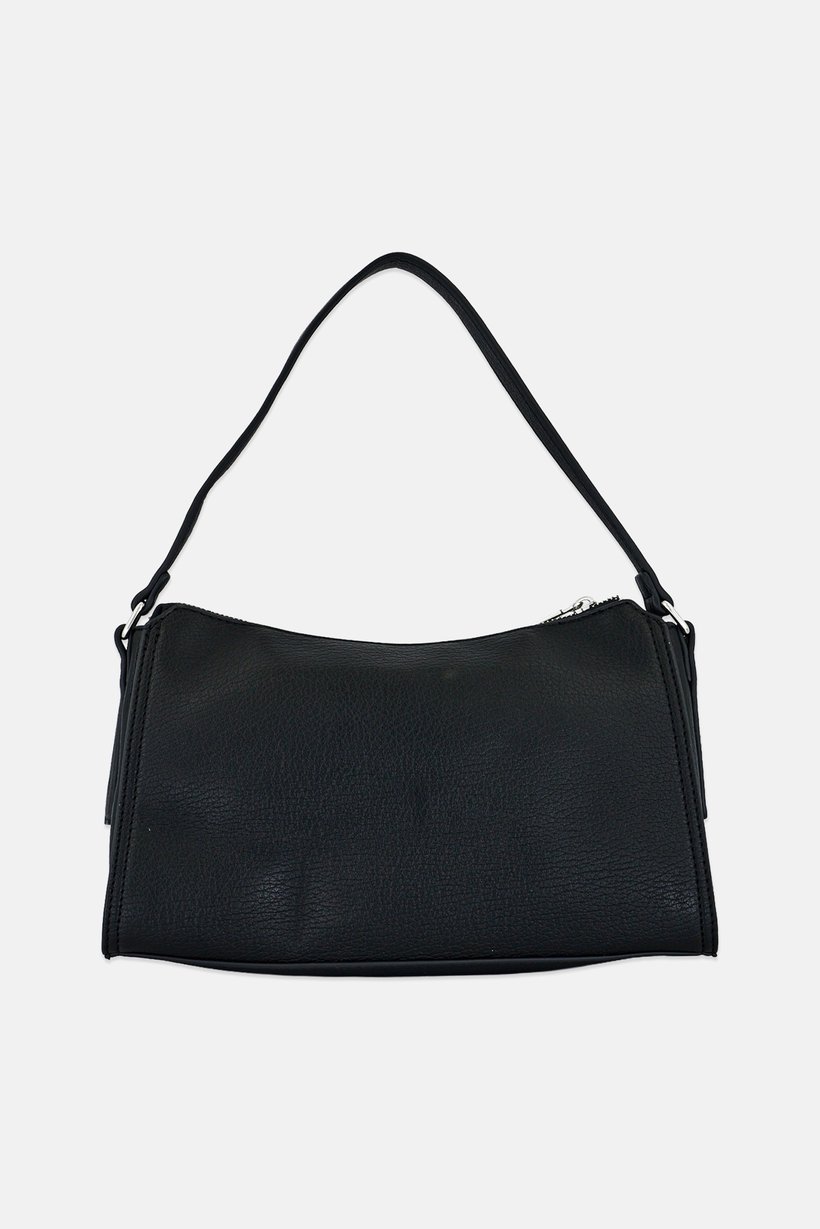 Women Brand Logo Shoulder Bag, Black