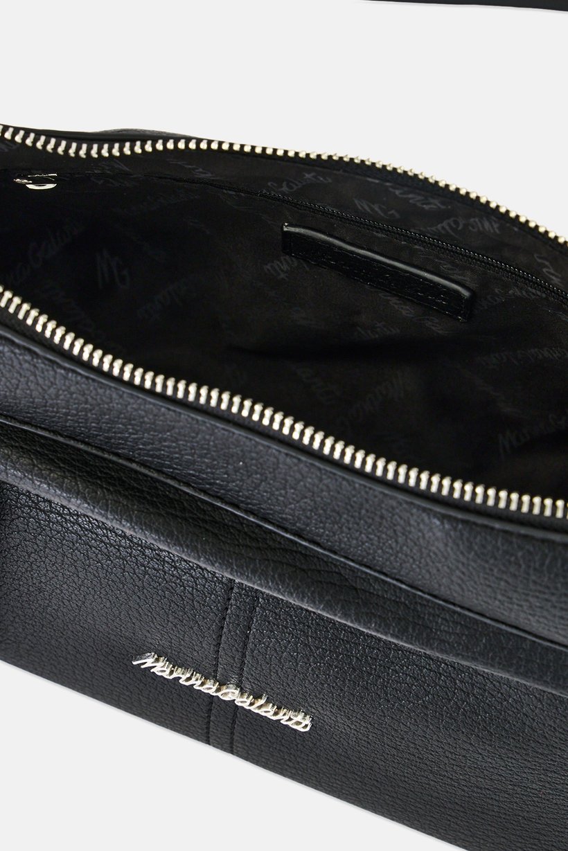 Women Brand Logo Shoulder Bag, Black