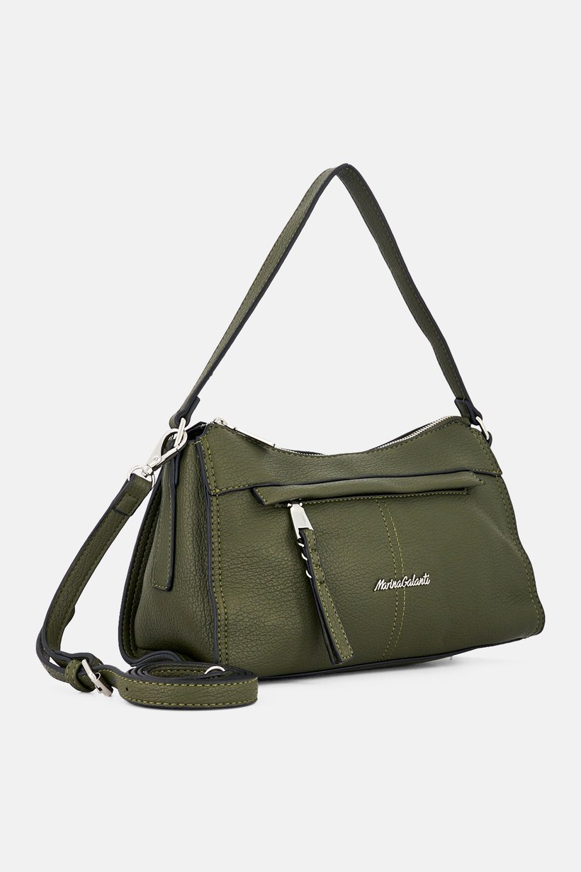 Women Brand Logo Shoulder Bag, Olive
