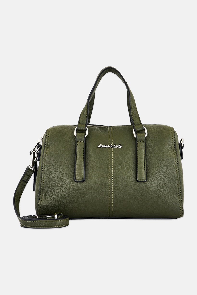Women Brand Logo Handbag, Deep Olive