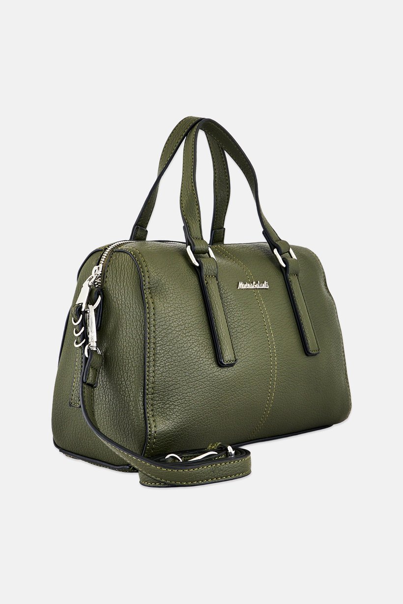 Women Brand Logo Handbag, Deep Olive