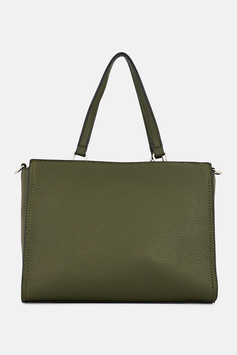 Women Brand Logo Handbag, Dark Olive
