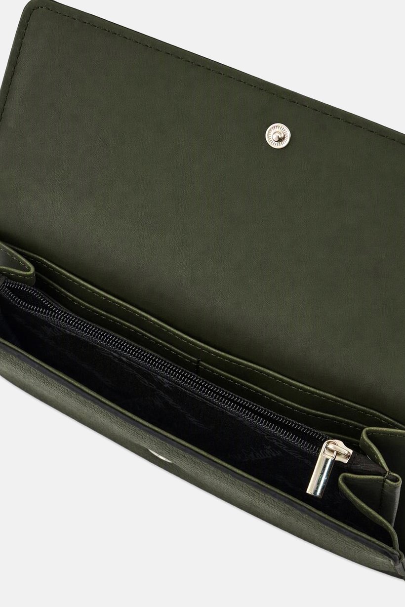 Women Brand Logo Wallets, Olive