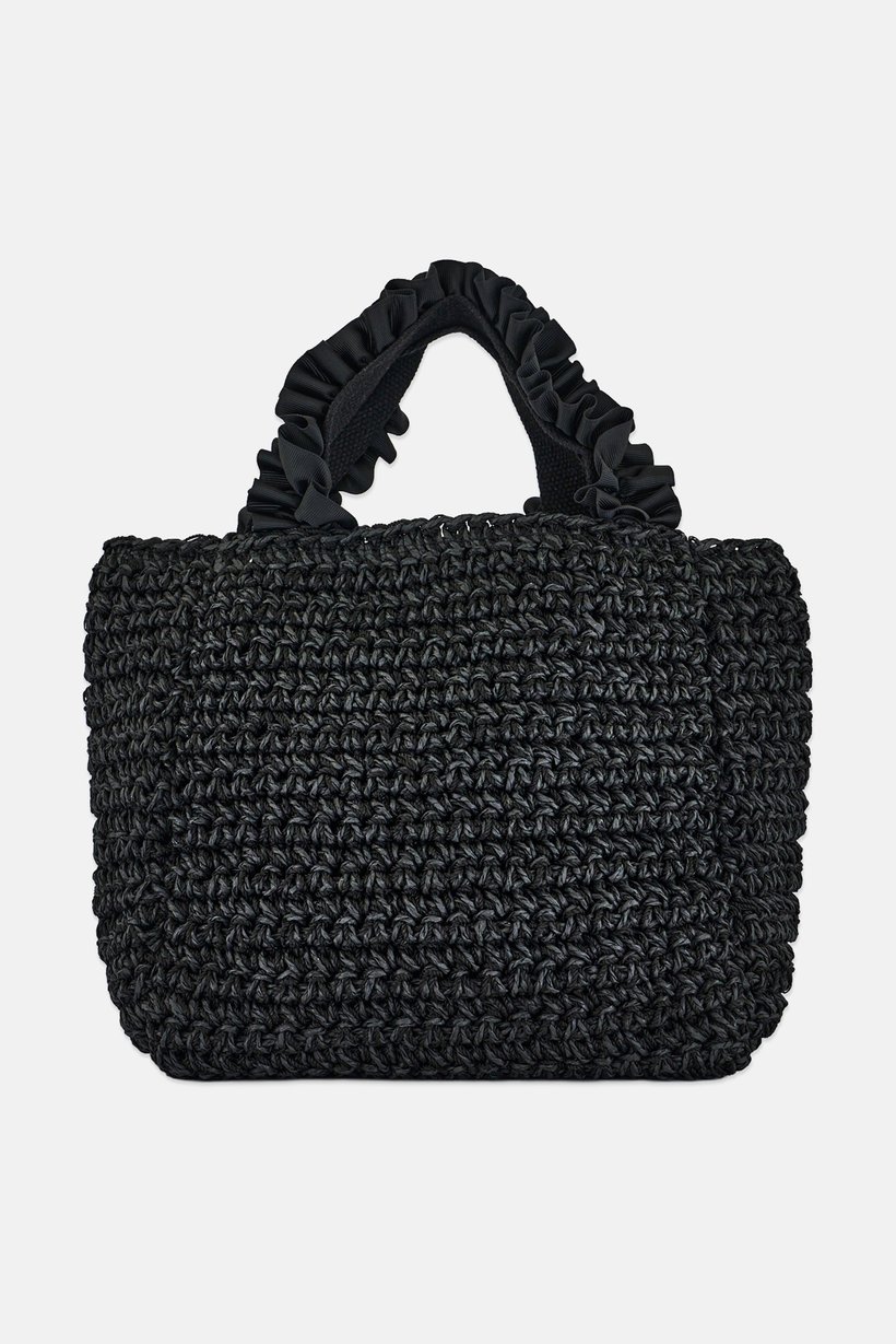 Women Textured Hand Bag, Black