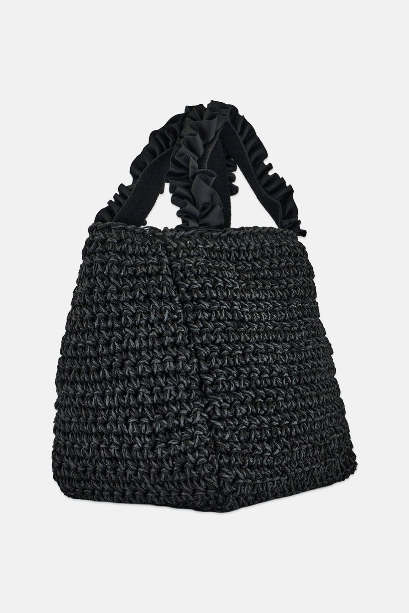 Women Textured Hand Bag, Black