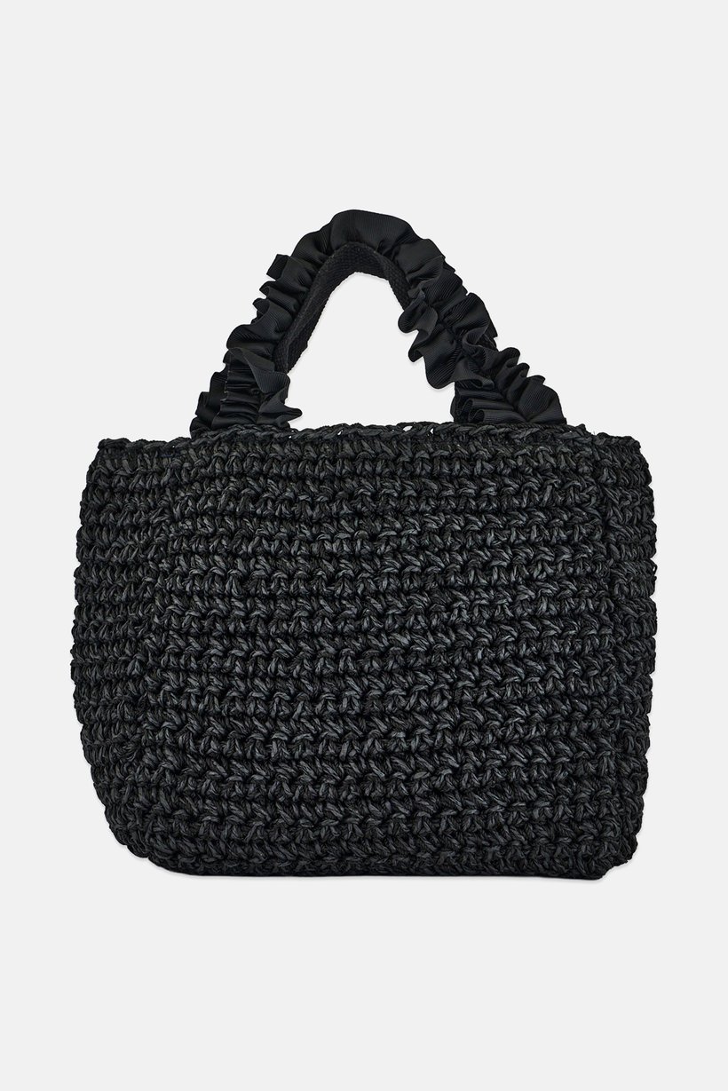 Women Textured Hand Bag, Black