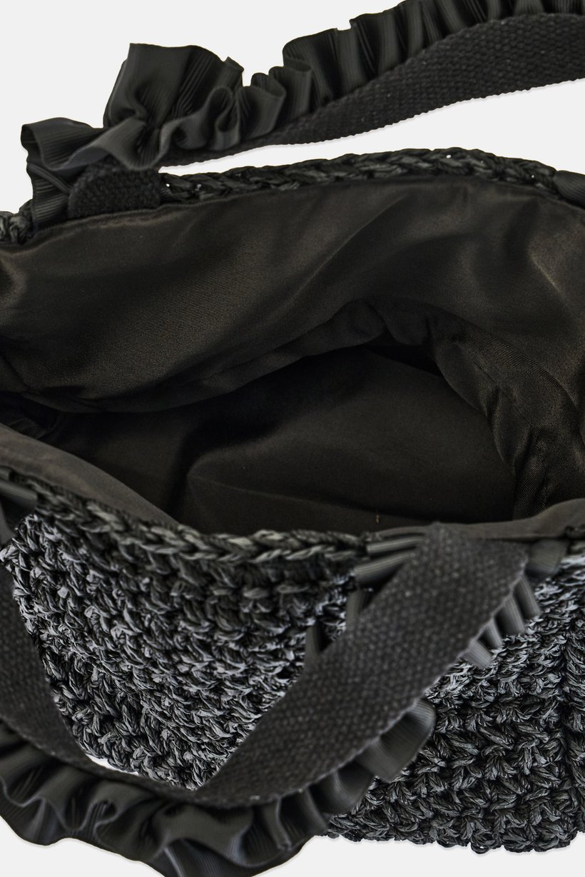 Women Textured Hand Bag, Black