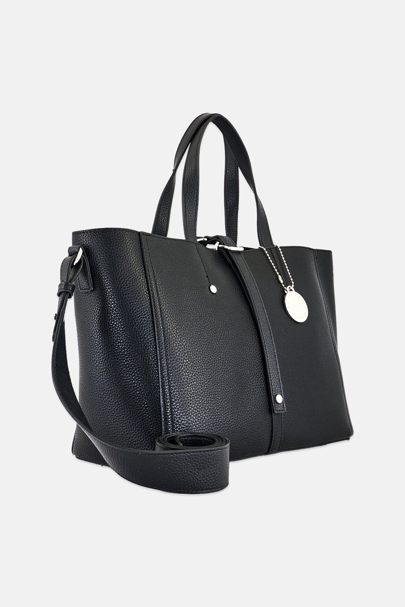 Women Solid Satchel Bag, Black