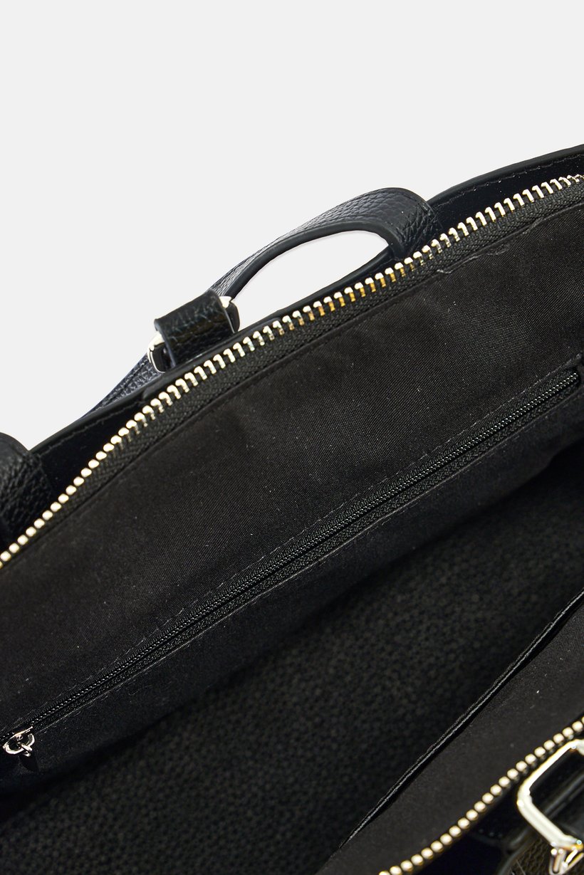 Women Solid Satchel Bag, Black