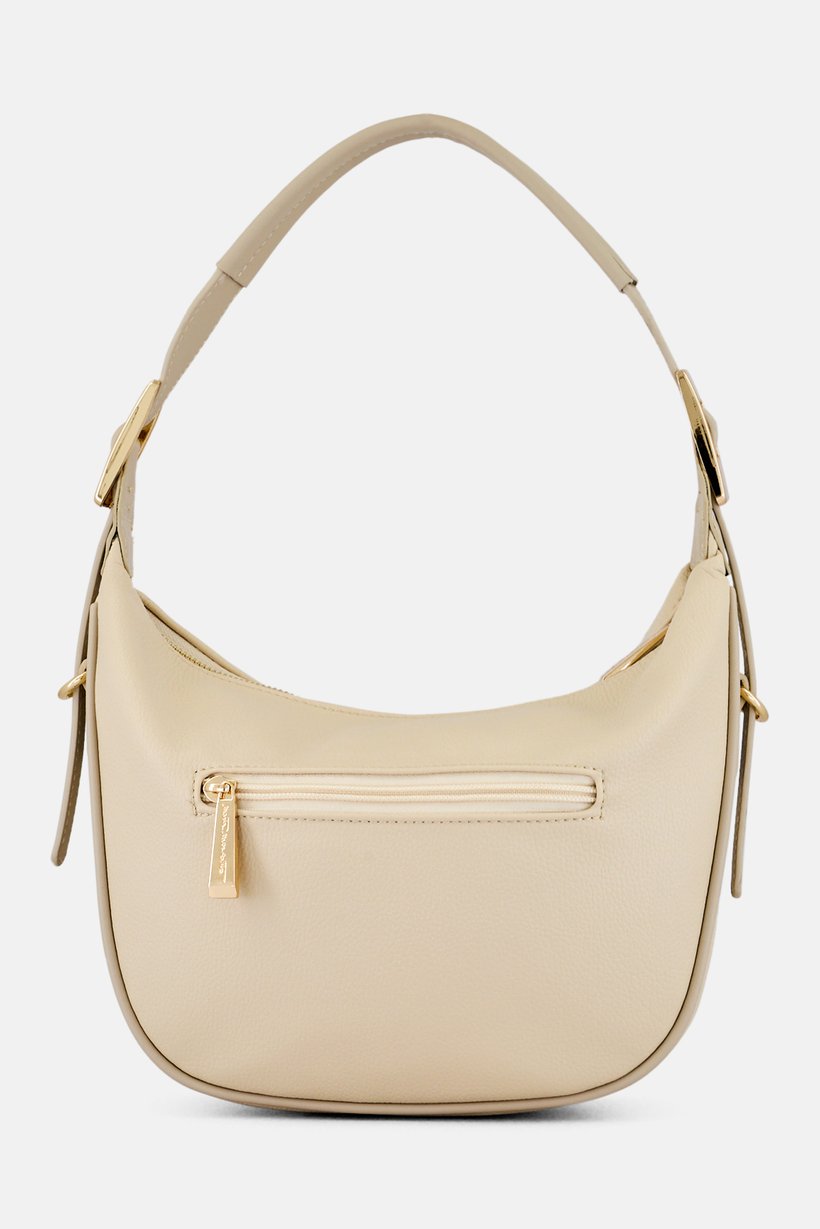 Women Brand Logo Shoulder Bag, Beige