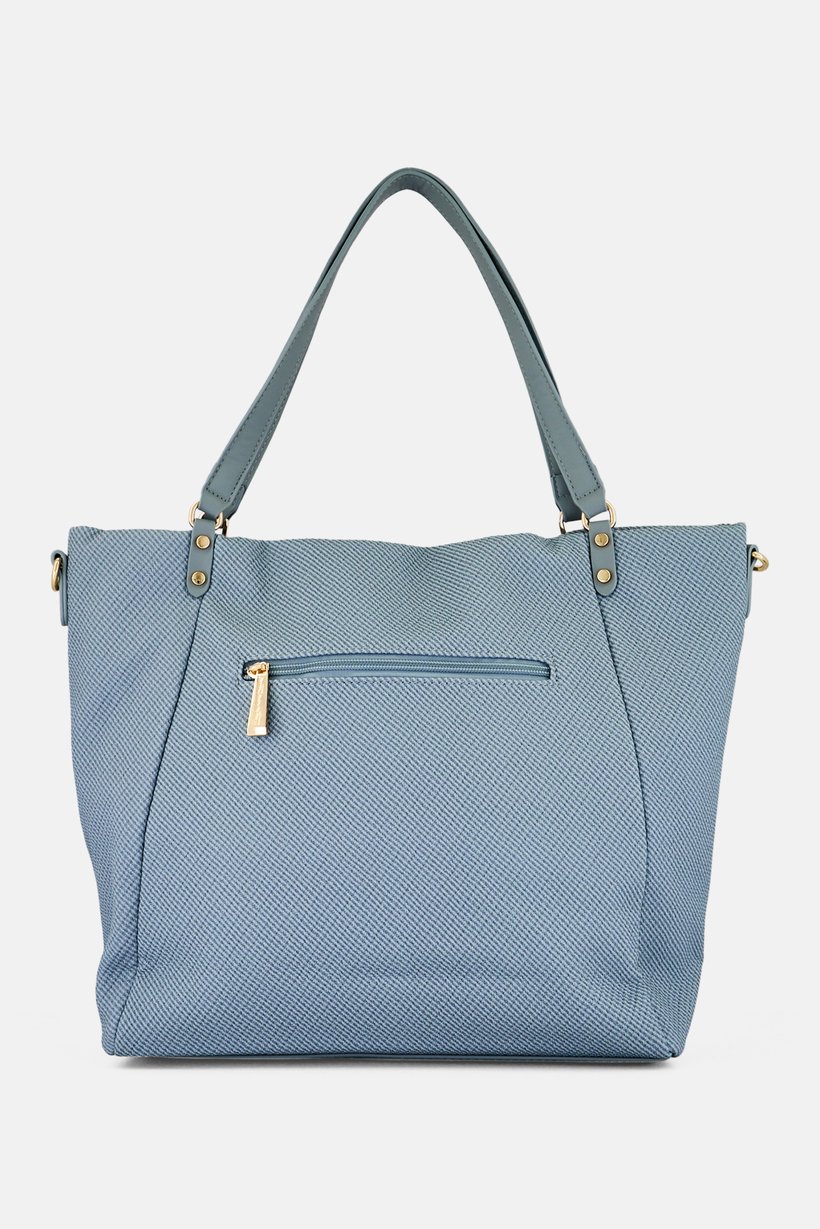 Women Brand Logo Tote Bag, Dusty Blue