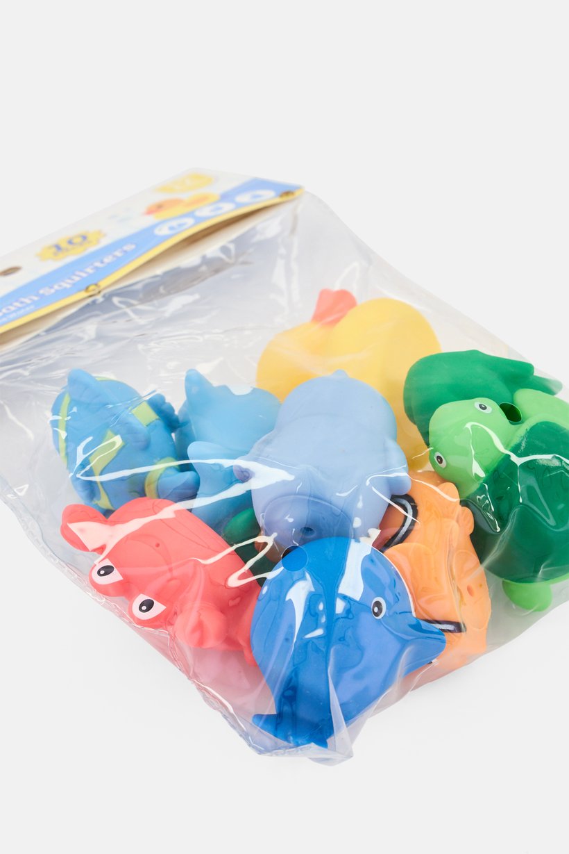 10 Pcs Ocean Friends Splash Bath Squeaters, Multicolor