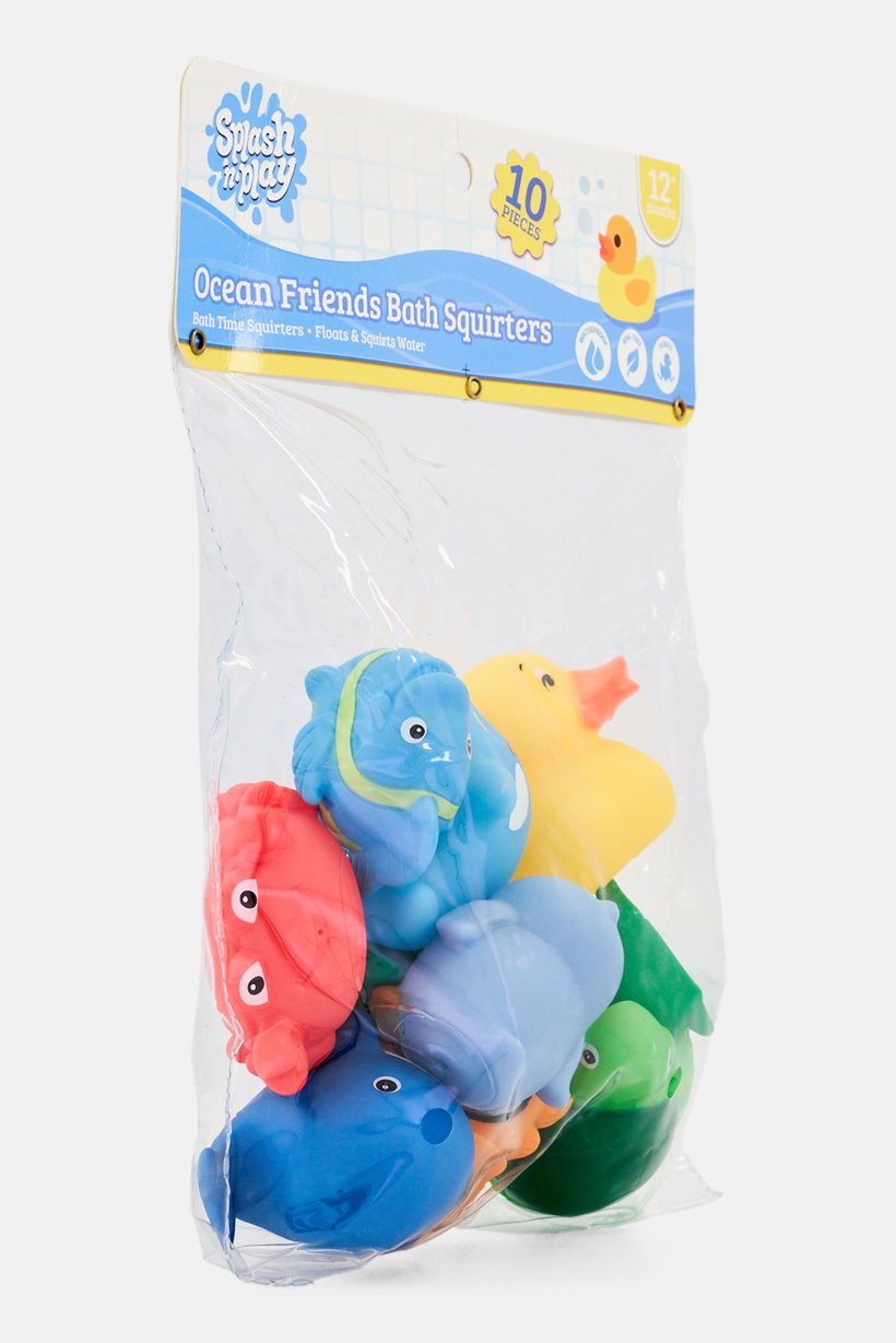 10 Pcs Ocean Friends Splash Bath Squeaters, Multicolor