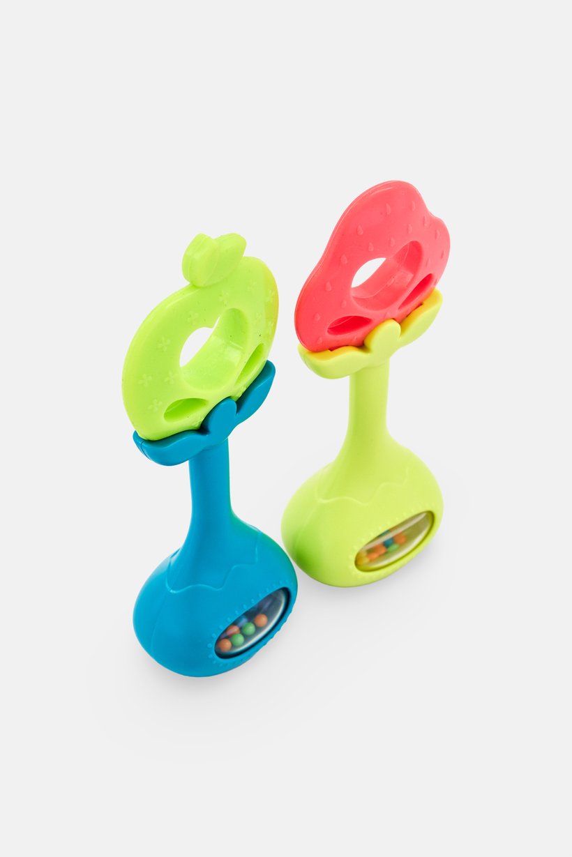 2 Pieces Teething Rattle