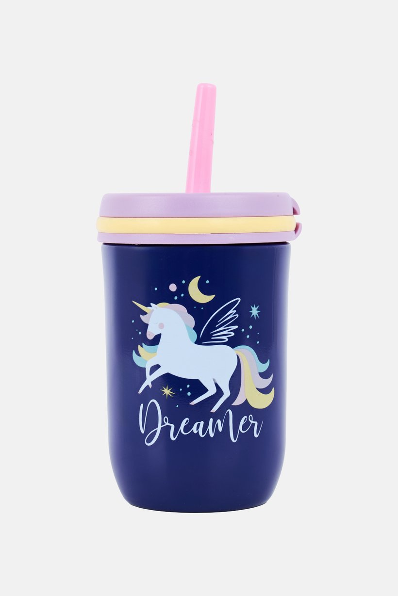 Stainless Steel Graphic Print Tumbler 400 ml, Navy