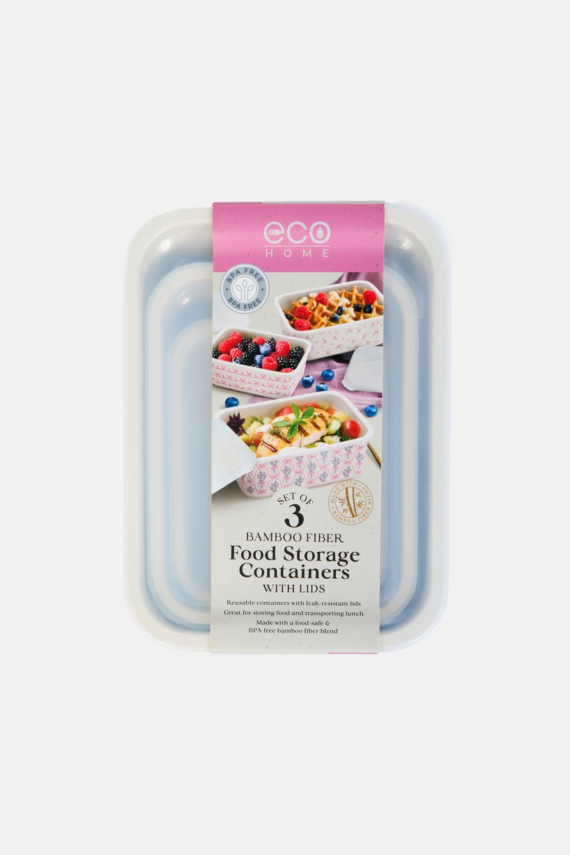 3 Pieces Food Storage Containers, Multicolor