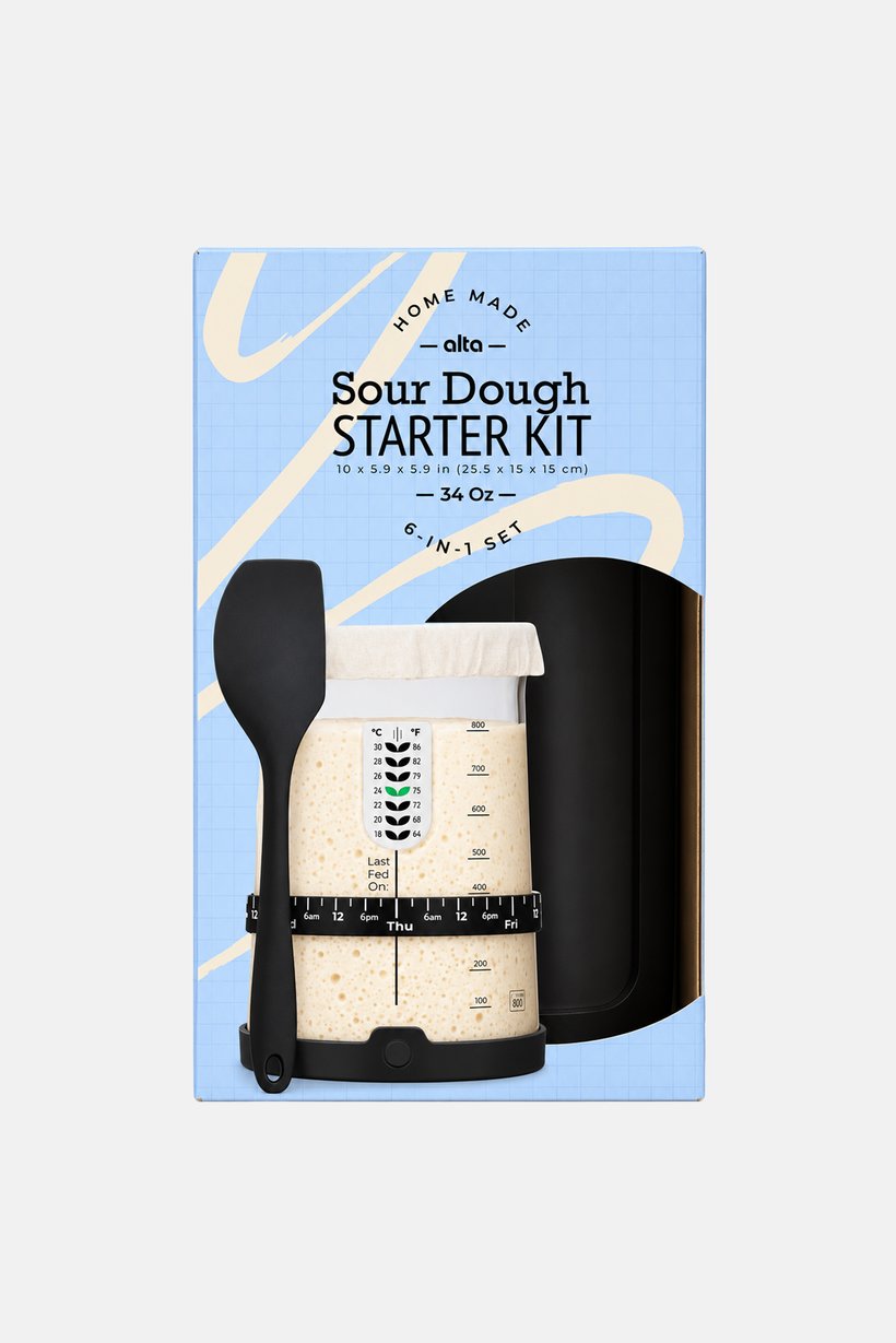 6 in 1 Sour Dough Starter Kit 34oz, Transparent