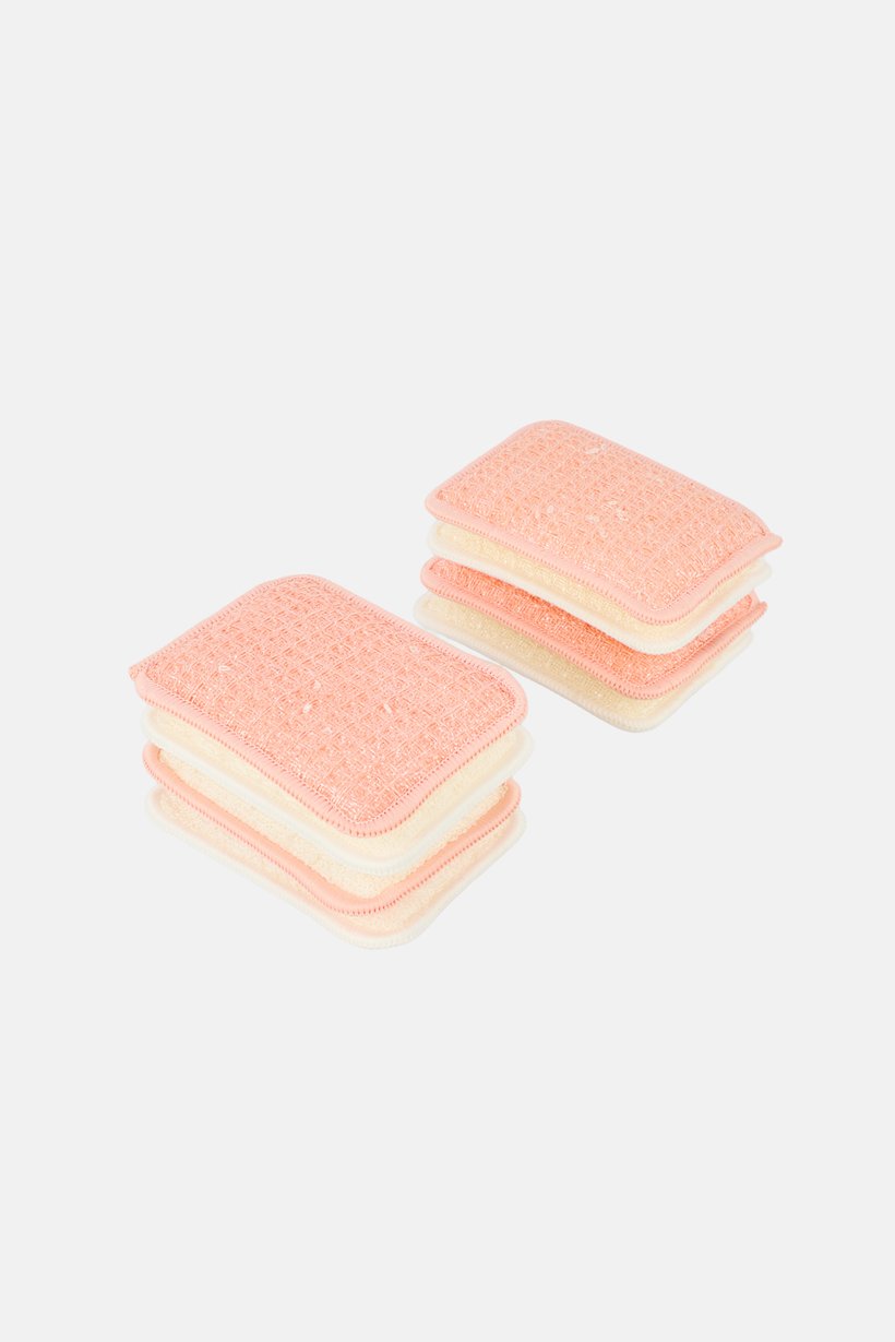 8 Pcs Dual Sided Bamboo Fiber Spongers, Multicolor