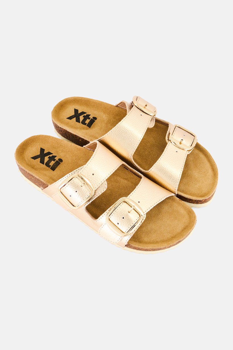 Women Slip On Sandals, Bronze